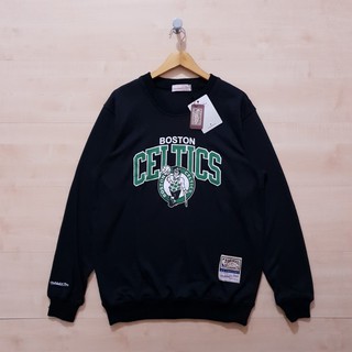 เสื้อแจ็กเก็ตกันหนาว ลาย Mitchell AND NESS CELTICS COLLEGE BLACK CREWNECK