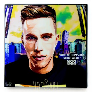 Nicky Romero นิกกี้ โรเมโร DJ producer ดีเจ EDM เพลง Music ดนตรี รูปภาพ​ติด​ผนัง​ pop art ของขวัญ​ แต่งบ้าน กรอบรูป