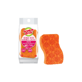 SCOTCH-BRITE® Scrub Dots Non Scratch 12 PK/CV แผ่นใยขัดพร้อมฟองน้ำสครับดอท รุ่นทั่วไป pack 12