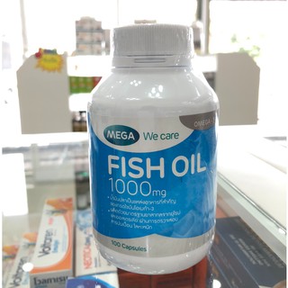 Mega we care fish oil 1000 mg  เมก้า วีแคร์ น้ำมันปลา 100 แคปซูล