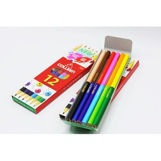 สีไม้ คอลลีน (COLLEEN Coloured Pencils)  สองหัว 6 แท่ง 12 สี.