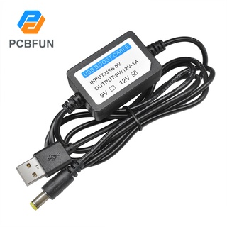 Pcbfun โมดูลแปลงสายเคเบิลพาวเวอร์ซัพพลาย DC 5V เป็น 12V Step Up USB สําหรับเราเตอร์ WiFi 1.3 เมตร