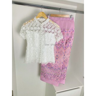 เสื้อลูกไม้ปักดอก3ดี
