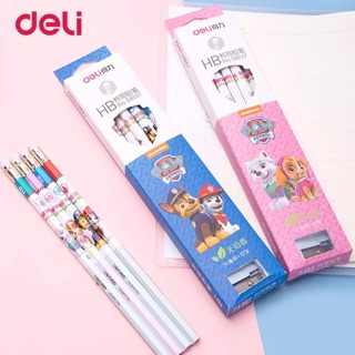 Deli paw patrol น่ารัก 12 pcs HB ดินสอไม้ชุดสำหรับโรงเรียนเด็กเขียน kawaii puppy office supply simple ดินสอของขวัญ