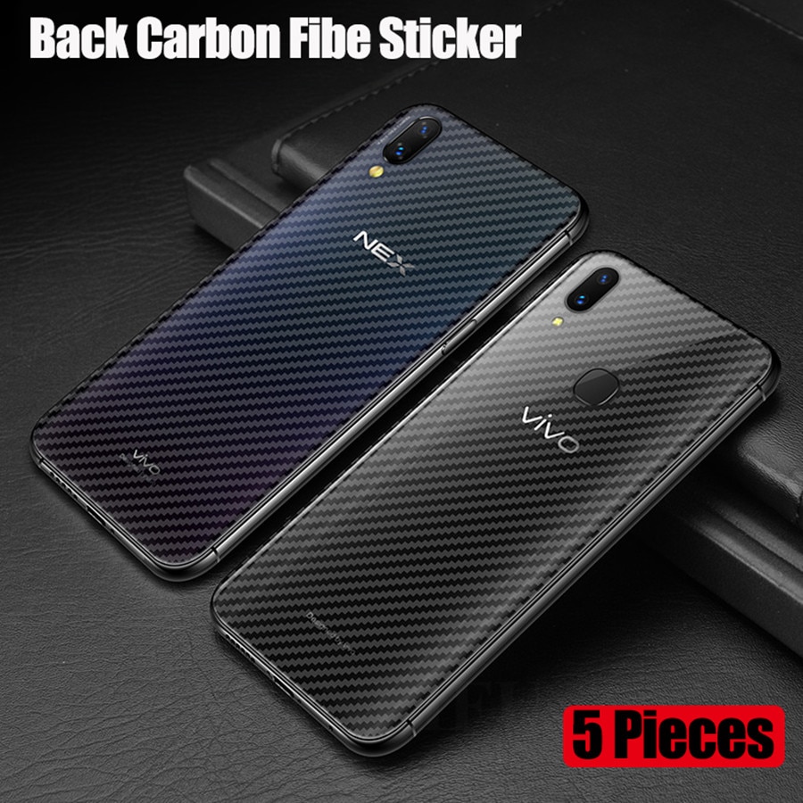 Vivo 5 ชิ้นคาร์บอนไฟเบอร์ Back Protector สําหรับ Vivo V9 V11 V11Pro V11i V15 V15Pro V17 V17Pro V19 V