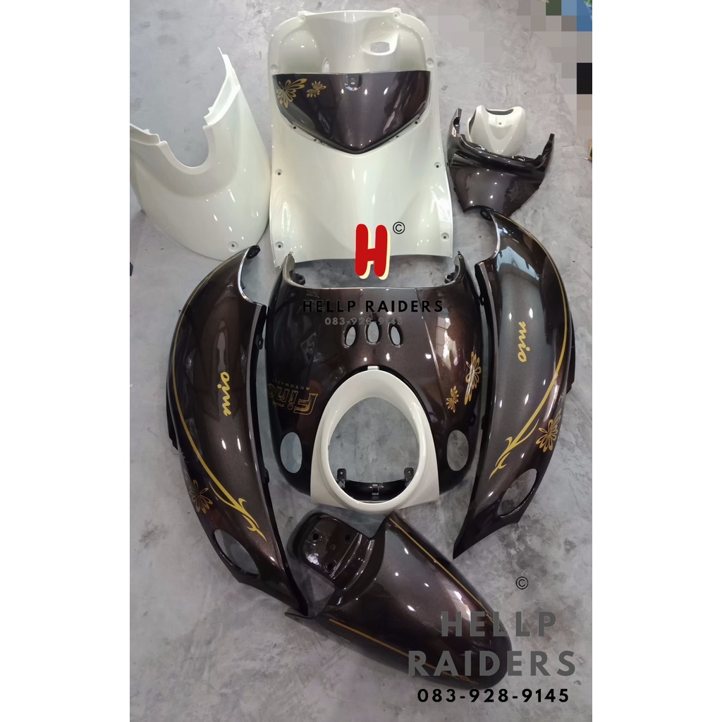 ชุดสี เฟรม ฟีโน่ Yamaha fino เก่า รุ่น คาบู เกย์เดียว 10ชิ้น เกย์แยก 9 ชิ้น รถปี 2007-2011 สีน้ำตาลไ