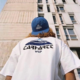 แขนสั้นcrew neckCarhartt Wip Carhart Snow Mounn พิมพ์ Ins เสื้อยืดนำเทรนด์ชายและหญิงสวมใส่แขนสั้น.สามารถปรับแต่งได้S-XXX