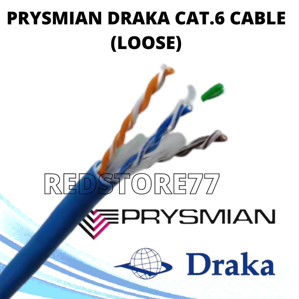 PRYSMIAN DRAKA CAT6 UC400 UTP NETWORK CABLE (สีฟ้า) LOOSE CUT IN METER (PRICE ONE QUANTITY IS PER ME