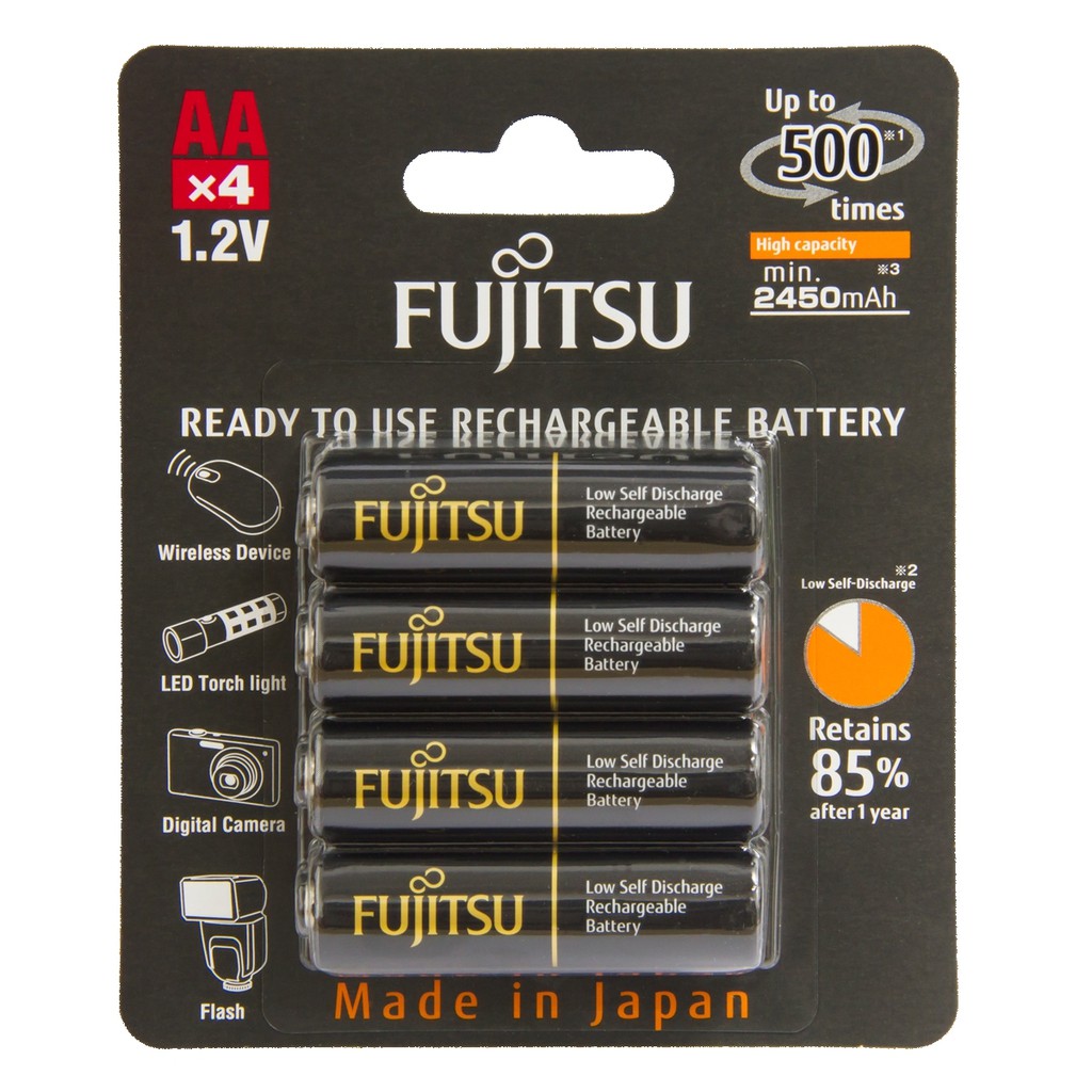 ถ่านชาร์จFujitsu AA 2550mAh แพ็ค 4 ก้อน