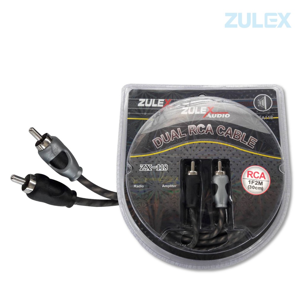 Zulex สายสัญญาณRCAสายทองแดงแท้เป็นสายถักอย่างดีหัว6กลีบ RCA Audio รุ่น ZX-118-1F2M ตัวเมีย 1 ตัวผู้ 