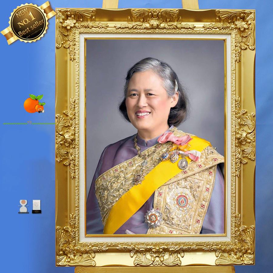 กรอบหลุยส์สีทองใหญ่ กรมสมเด็จพระเทพรัตนราชสุดาฯ ขนาดรูป 20x30นิ้ว 15x21นิ้ว 12x18นิ้ว ดอกหลุยส์ใหญ่ 