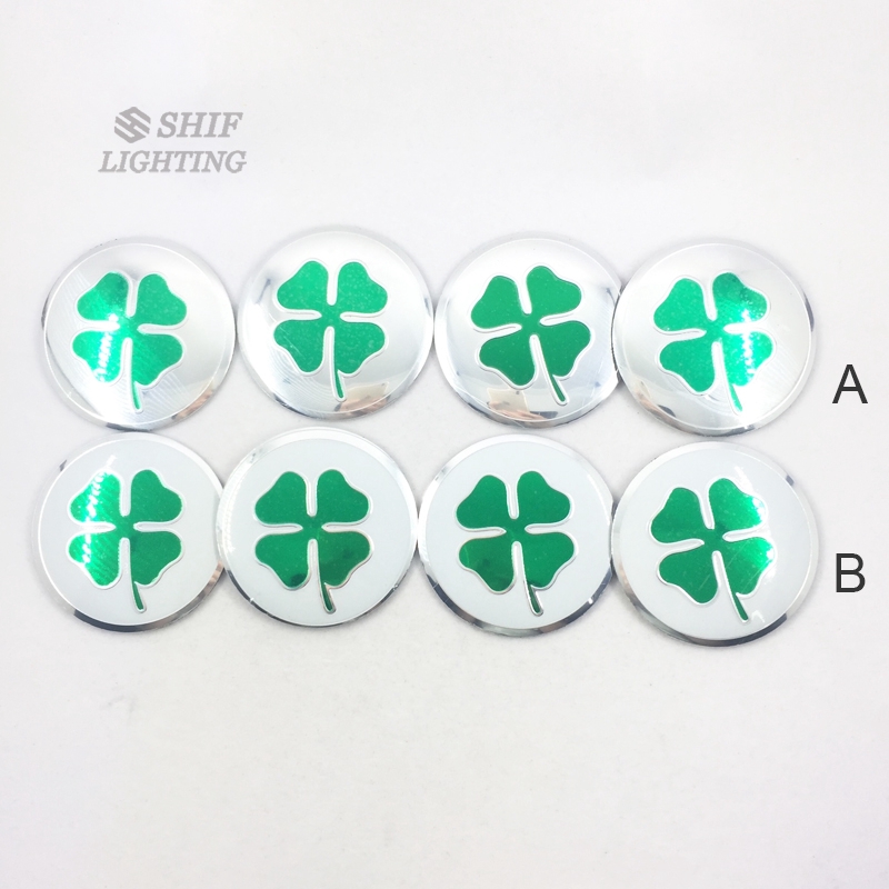 4 X 56mm ALFA ROMEO CLOVERLEAF Four Leaf Clover Logo Wheel Hub Center Caps Cover Emblem Badge Sticke