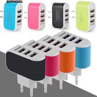 📱ยูนิเวอร์แซล / สหรัฐปลั๊ก 5V 3 พอร์ต USB Wall Home Charger ตัวแปลงไฟ