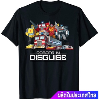 เสื้ ผู้ชายและผู้หญิง Transformers Group Shots Robots In Disguise T-Shirt sale กางเกงขาสั้นS-5XL