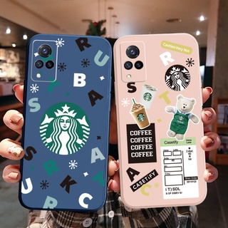 เคสโทรศัพท์มือถือ ขอบสี่เหลี่ยม ลาย Starbucks สําหรับ VIVO Y12S Y12A Y50 Y30i Y20 Y20i Y3S Y15 Y17 Y95