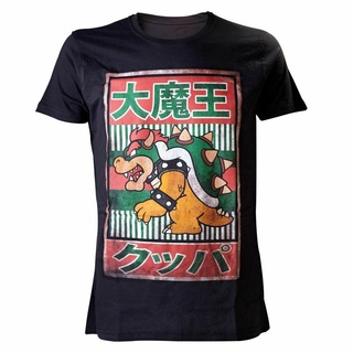 [S-5XL]เสื้อยืด พิมพ์ลาย Super Mario Bros Bowser Kanji สไตล์ญี่ปุ่น สําหรับผู้ชาย