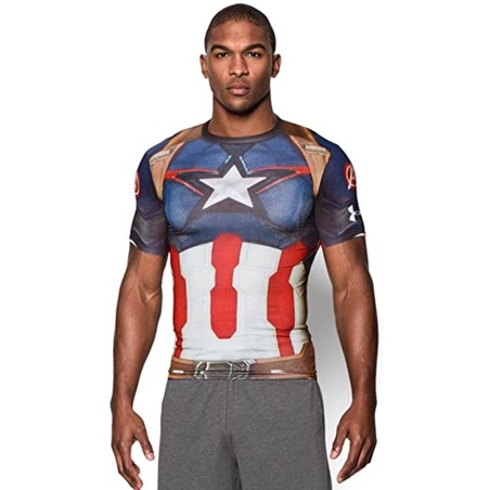 เสื้อกับตันอเมริกา under armour แท้ Captain America T-Shirt เสื้อรัดกล้าม