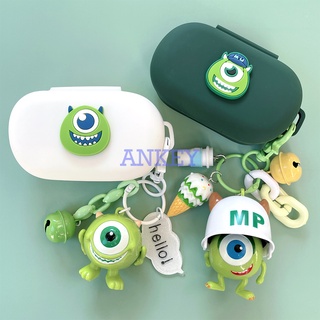 Anker Soundcore Life Note E Case Green Monster with Keychain Cover Earphone Silicone Earbuds Soft Protective Headphone Headset Skin