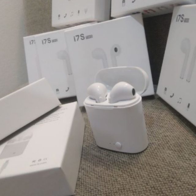 หูฟัง wireless ของแท้ i7S TWS หูฟังบลูทูธแบบคู่พร้อมกล่องชาร์จ สีขาว