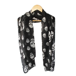 ผ้าพันคอ Trendy Collection Contrast Skull - ลายกะโหลกสีดำ/ขาว