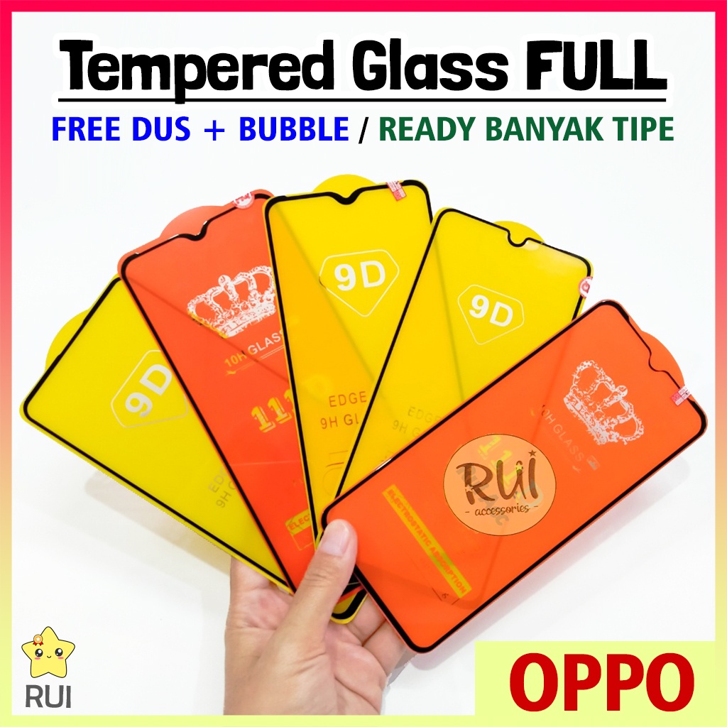LAYAR กระจกนิรภัย FULL Oppo F3 F3+ F5 Youth F7 F9 F11 F15 F17 PRO F19 F1S F1+ F1 PLUS X9009 R9 Neo 9