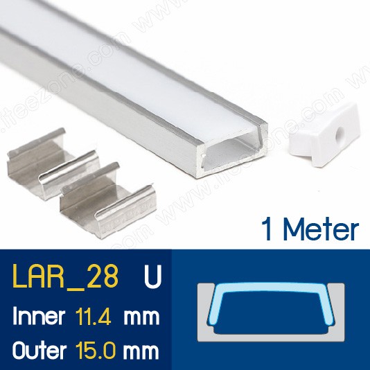 แบบเส้นยาว 1 เมตร รางไฟ Aluminium Profile รางอลูมิเนียม ใช้กับไฟเส้น Led  รางไฟเส้น Rail Led Track โพรไฟล์ L28 | Shopee Thailand