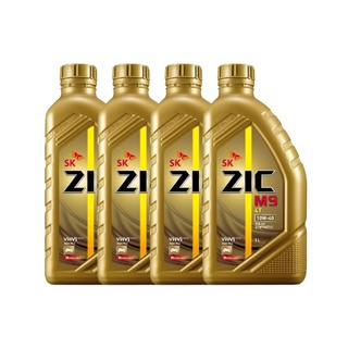 น้ำมันเครื่อง ZIC M9 10W40 ขนาด 1 ลิตร จำนวน 4 ขวด