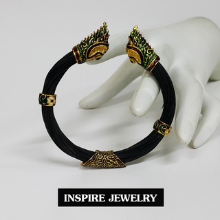 INSPIRE JEWELRY กำไลเครื่องประดับมงคลขนหางช้างอาฟริกา free size ตัวเรือนเงิน 92.5 ELEPHANT TAIL HAIR BRACELET