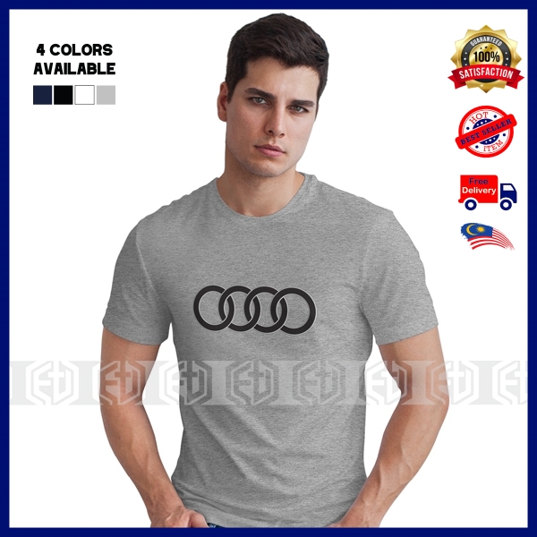 Baju Audi T เสื้อเสื้อยืด Tshirt Tee ผ้าฝ้าย RS Motorsport Racing แฟชั่น Pakaian Casual Mens พิมพ์ U