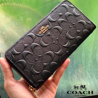 COACH ACCORDION ZIP WALLET IN SIGNATURE LEATHER ((53834))