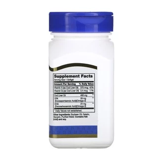 21st Century, Norwegian Cod Liver Oil, 400 mg, 110 Softgels น้ำมันตับปลาค็อด