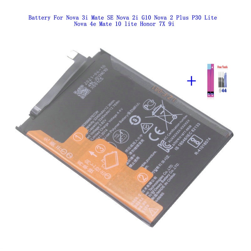 1x 3340mAh HB356687ECW Battery For Huawei Mate 10 Lite P30 Lite G10 / Nova 2 Plus 2i 3i Mate SE Nova 4e / Honor 9i 7X +