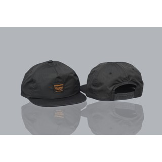 Carhartt หมวกทหารโลโก้ Cap 5 แผงสั้นสีดําแบบเต็มป้ายแท็ก