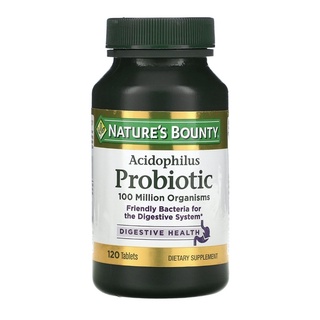 พร้อมส่ง 2024 Nature’s bounty, Acidophilus Probiotic 100 million organisms 120 เม็ด