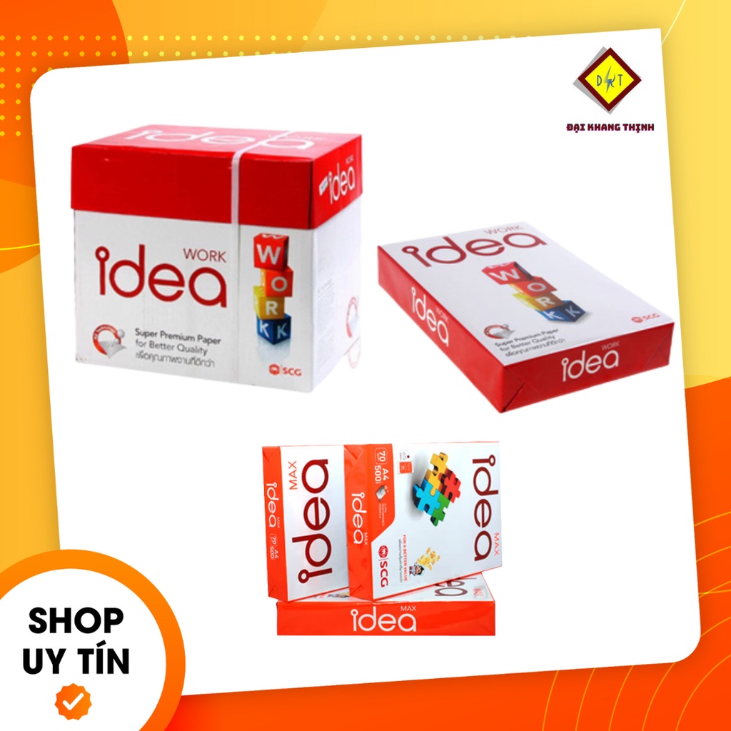 Idea A4 paper 70gsm 80gsm ราคาถูก A4 กระดาษพิมพ์ภาพถ่าย QUALITY COMMITMENT