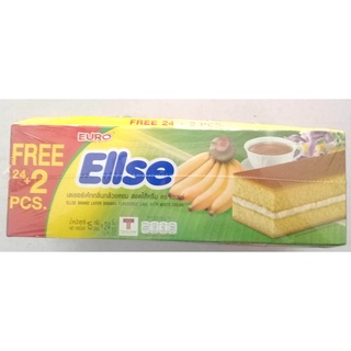 Ellse ยูโร่เอลเซ่เลเยอร์เค้กกลิ่นกล้วยหอม สอดไส้ครีม 15 กรัม x 26 ชิ้น