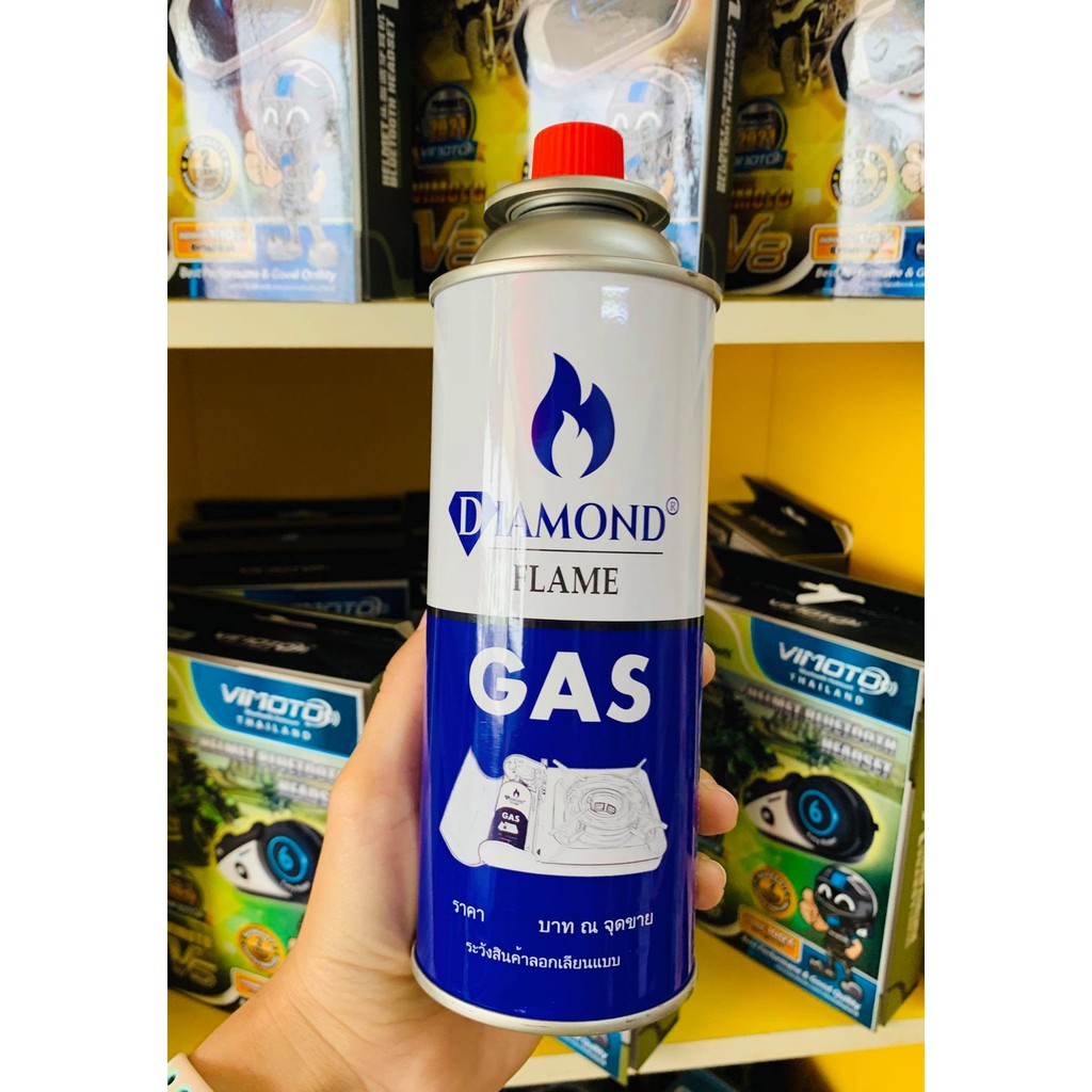 แก๊สกระป๋อง 🔥ส่งด่วน!🔥 แก๊สเตาปิคนิค Diamond Flame น้ำหนักรวมกระป๋อง 355 กรัม