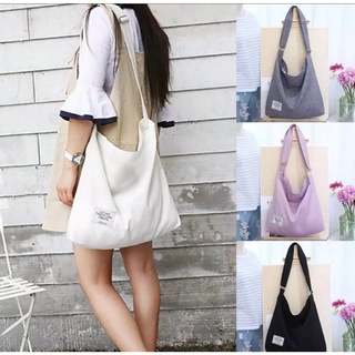 กระเป๋าผ้ามินิมอล กระเป๋าผ้าคาดลำตัว กระเป๋าสะพายข้าง cross  body  bag ขนาด 38*32*9cm.