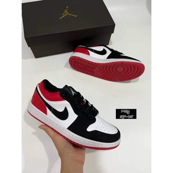 Nike Air Jordan 1 Low Black Toe (size37-45)Black Red