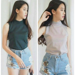 🔥พร้อมส่ง🔥เสื้อยืดคอเต่า ผ้า cotton เนื้อนิ่ม ใส่สบาย