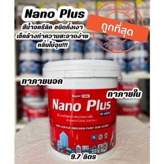 สีทาบ้าน Nano Plus สีขาว สีน้ำอะครีลิคทาภายนอกและภายใน(ขาว) สีนาโนพลัสไฮชิลด์ ชนิดกึ่งเงา