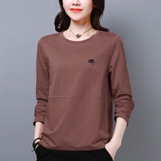 ●COSHOP● เสื้อยืด เกาหลี คอกลม แฟชั่น เสื้อKorean Fashion loose Plus Size Shirt Fashion Casual Loose Tops Long Sleeve T-shirt Baju Lengan Panjang