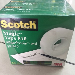 เทป scotch แพ็ค 12 ม้วน แกนเล็ก 3M รุ่น tape810 (กล่องเขียว) 3/4, 1 นิ้วx33หลา Magic tape