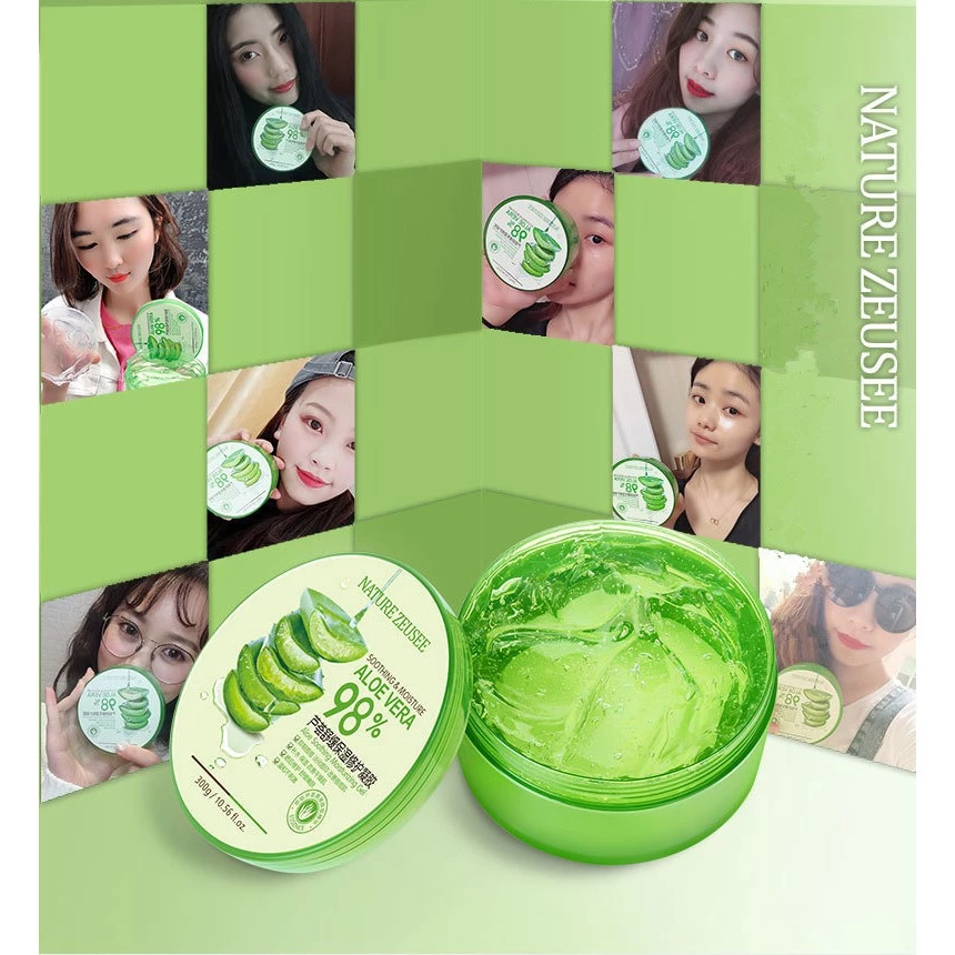 Aloe Vera Gel 98% 300g เจลว่านหางจระเข้ ชุ่มชื้น ซูทติ้ง หลังแดด สำหรับผิวแพ้ง่าย ซึมซาบไว ไม่เหนียว ลดรอยสิว thumbnail 7