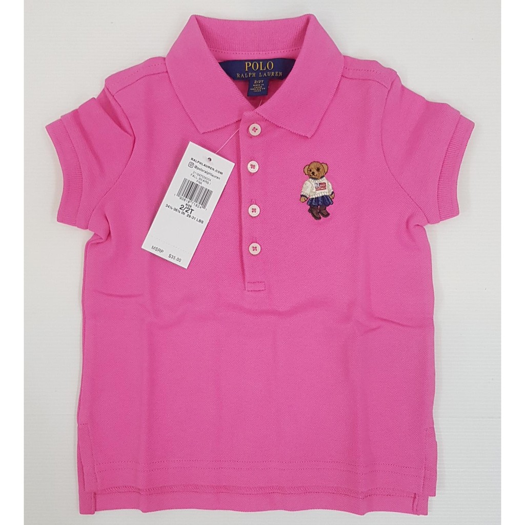 Polo Ralph Lauren - Polo Bear Mesh Polo - Pink (Baby Girl 2T)