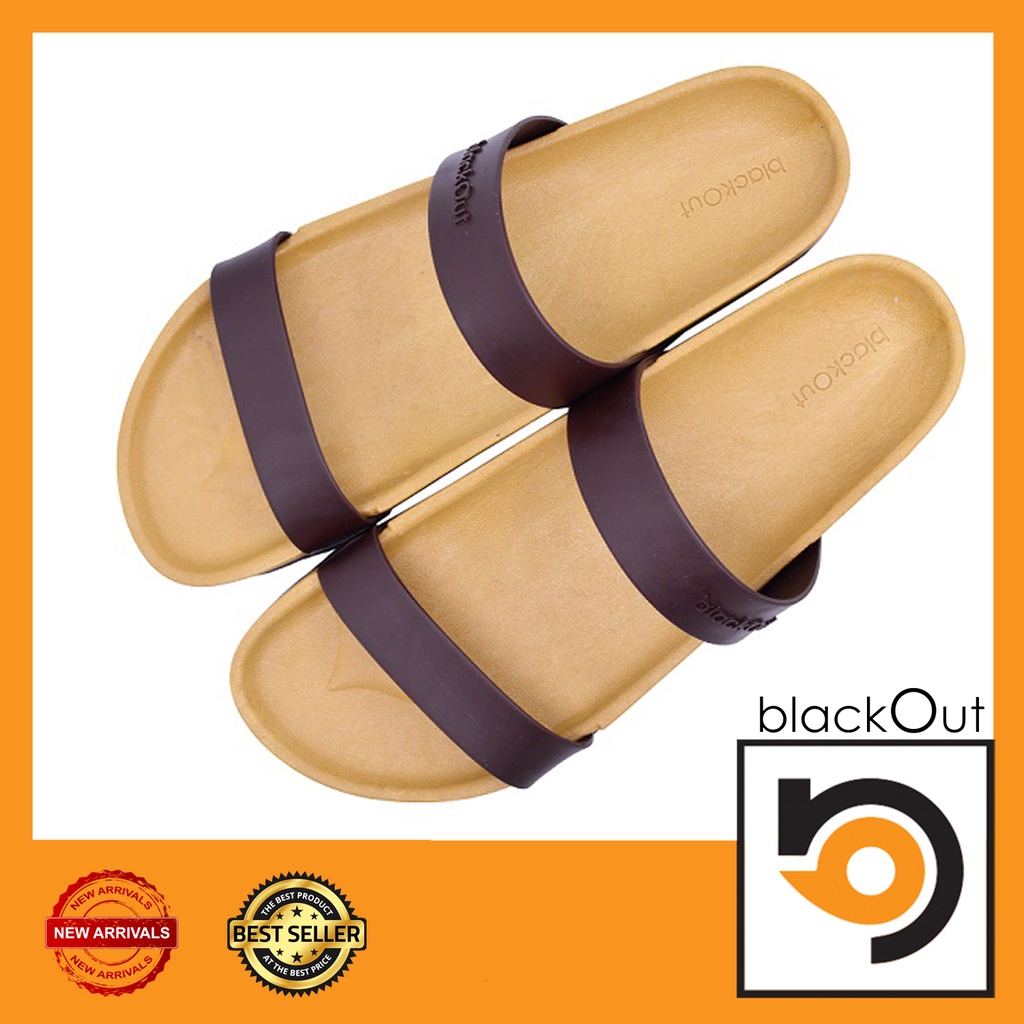 BlackOut Comfy W  รองเท้าแตะ แตะสวม รองเท้ายางกันลื่น พื้นน้ำตาล
