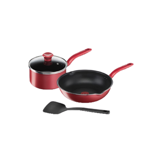 Tefal เซ็ตอุปกรณ์ทำอาหาร ชุดเครื่องครัว ชุดกระทะ ก้นอินดักชั่น So Chef 4 ชิ้น (So Chef Set 4 Pcs.) G135S495