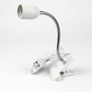 ขาหนีบขั้วหลอดไฟ  E27 M520 สีขาวพร้อมขาหนีบ รุ่น M520-LightBlub-05f-Song คละสี