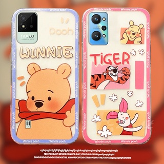 Cartoon Bear Piglet Tigger เคส OPPO A95 A55 4G 2021 Fashion Realme 8i เคสโทรศัพท์ Realme Narzo 50i Narzo50A Realme GT Neo2 5G C25Y Transparent Cute Cartoon Cover Shockproof เคสOPPOA55