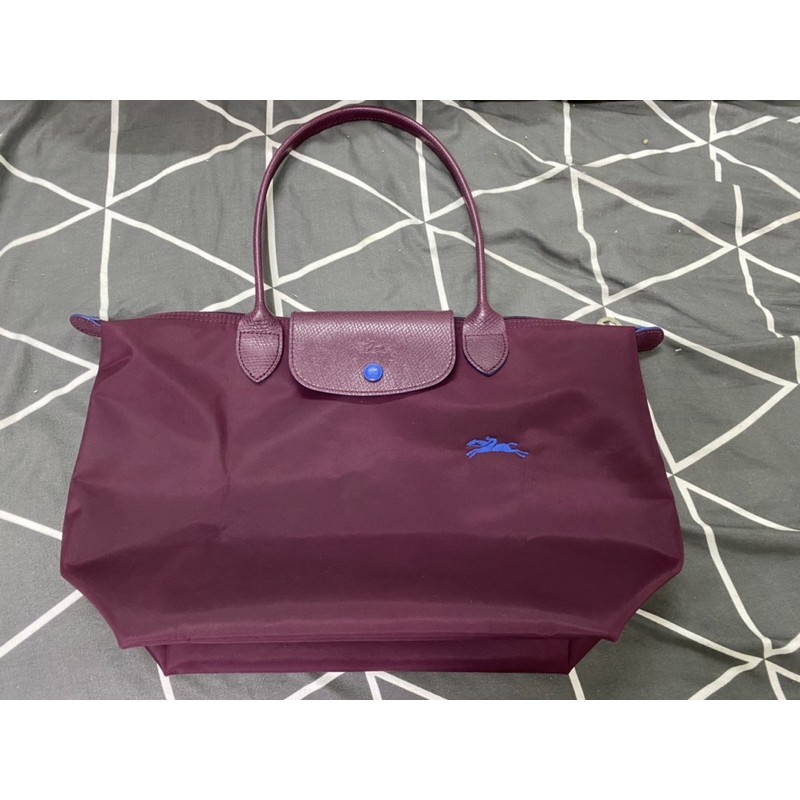 - ขายแล้ว - 🔮 LONGCHAMP LE PLIAGE CLUB SHOULDER BAG S color plum 🔮 [มือสอง]แท้100%